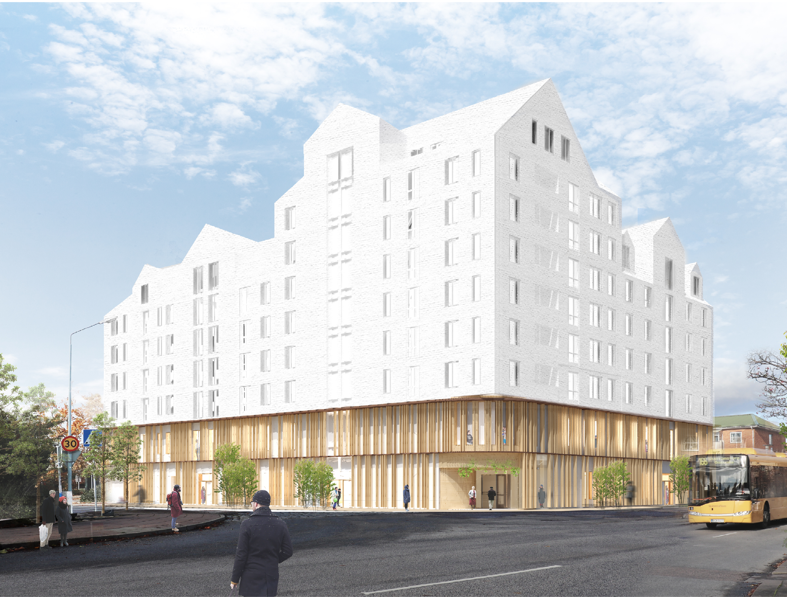 Rendering , Exteriör vårdcentral